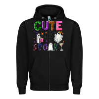 Black Cute and spooky Zipper Hoodie - NancyCooperArtShop