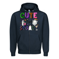 Navy Cute and spooky Zipper Hoodie - NancyCooperArtShop