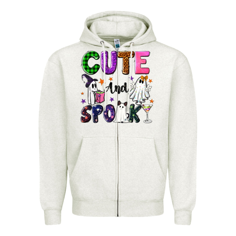 Cute And Spooky Zipper Hoodie by NancyCooperArtShop | Teevron