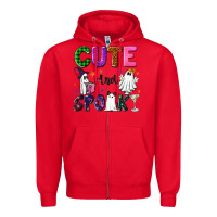 Red Cute and spooky Zipper Hoodie - NancyCooperArtShop