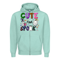 Seafoam Cute and spooky Zipper Hoodie - NancyCooperArtShop