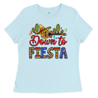 Baby Blue Down to fiesta Ladies Tee - RanaPortraitStore