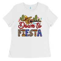 White Down to fiesta Ladies Tee - RanaPortraitStore