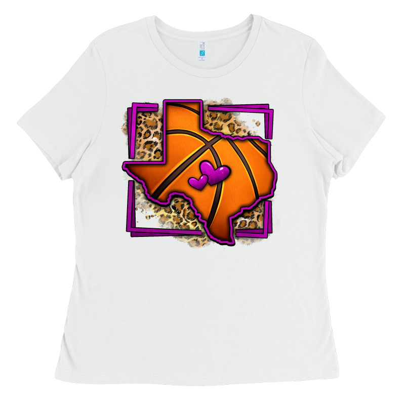 Leopard Basketball Texas Map Ladies Tee by Jasminsmagicworld | Teevron
