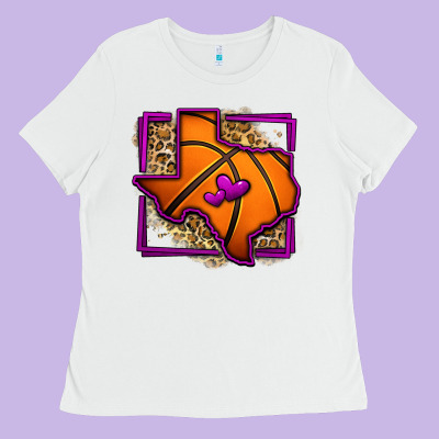 Leopard Basketball Texas Map Ladies Tee Designed By Jasminsmagicworld