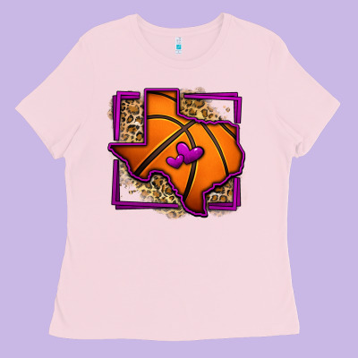 Leopard Basketball Texas Map Ladies Tee Designed By Jasminsmagicworld