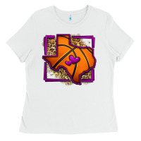 White leopard basketball texas map Ladies Tee - Jasminsmagicworld