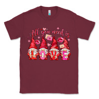 Burgundy all you need is love Classic Tee - NancyCooperArtShop