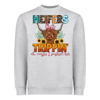Heather Grey heifers be trippin' Heavyweight Sweatshirt - LillyAllenDesigns