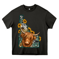 Asphalt idaho map long haired cow Heavy Core Tee - Jasminsmagicworld