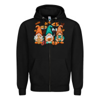 Black Thanksgiving gnomes Zipper Hoodie - NancyCooperArtShop