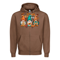 Chestnut Thanksgiving gnomes Zipper Hoodie - NancyCooperArtShop