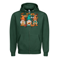 Sports Green Thanksgiving gnomes Zipper Hoodie - NancyCooperArtShop