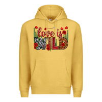 Antique Gold Love is wild Valentine's Day Premium Hoodie - HowdyJamesFarm