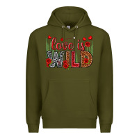 Army Green Love is wild Valentine's Day Premium Hoodie - HowdyJamesFarm