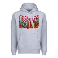 Heather Grey Love is wild Valentine's Day Premium Hoodie - HowdyJamesFarm