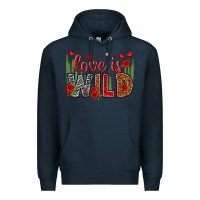 Navy Love is wild Valentine's Day Premium Hoodie - HowdyJamesFarm