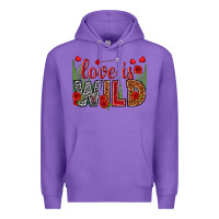 Purple Love is wild Valentine's Day Premium Hoodie - HowdyJamesFarm
