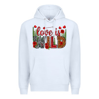 White Love is wild Valentine's Day Premium Hoodie - HowdyJamesFarm