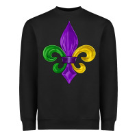 Black mardi gras fleur de lis Heavyweight Sweatshirt - LillyAllenDesigns