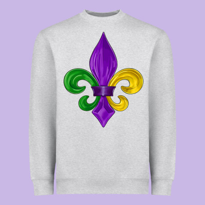 Mardi Gras Fleur De Lis Heavyweight Sweatshirt Designed By Lillyallendesigns