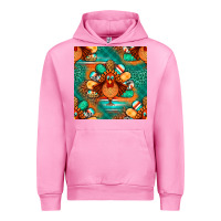 Fuchsia Pink thanksgiving  turkey seamless pattern Urban Hoodie - BundleAndBundleShop