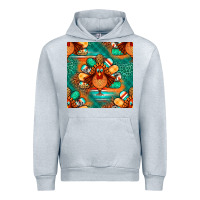 Heather Grey thanksgiving  turkey seamless pattern Urban Hoodie - BundleAndBundleShop