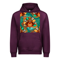 Mauve Wine thanksgiving  turkey seamless pattern Urban Hoodie - BundleAndBundleShop