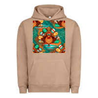 Pigment Burro thanksgiving  turkey seamless pattern Urban Hoodie - BundleAndBundleShop