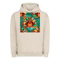 Pigment French Oak thanksgiving  turkey seamless pattern Urban Hoodie - BundleAndBundleShop