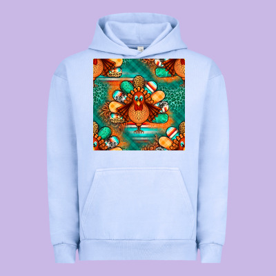 Thanksgiving  Turkey Seamless Pattern Urban Hoodie Designed By Bundleandbundleshop