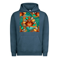 Pigment Midnight Navy thanksgiving  turkey seamless pattern Urban Hoodie - BundleAndBundleShop