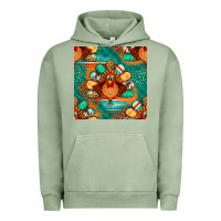 Pigment Oil Green thanksgiving  turkey seamless pattern Urban Hoodie - BundleAndBundleShop