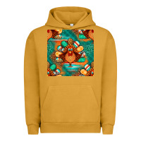 Pigment Peanut Butter thanksgiving  turkey seamless pattern Urban Hoodie - BundleAndBundleShop