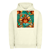 Pigment Pistachio thanksgiving  turkey seamless pattern Urban Hoodie - BundleAndBundleShop