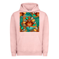 Pigment Salmon thanksgiving  turkey seamless pattern Urban Hoodie - BundleAndBundleShop