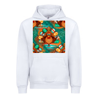 White thanksgiving  turkey seamless pattern Urban Hoodie - BundleAndBundleShop