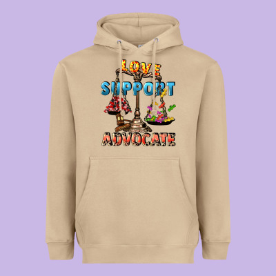 Love Support Advocate Heavyweight Hoodie Designed By Cowgirlartshop