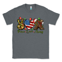 Charcoal Heather peace love army christmas Classic Tee - NancyCooperArtShop
