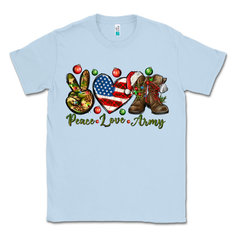 Peace Love Army Christmas Classic Tee by NancyCooperArtShop | Teevron