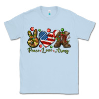 Dusty Blue peace love army christmas Classic Tee - NancyCooperArtShop