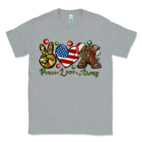 Heather Grey peace love army christmas Classic Tee - NancyCooperArtShop