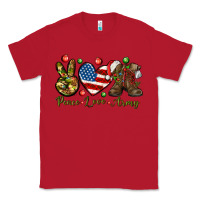Red peace love army christmas Classic Tee - NancyCooperArtShop