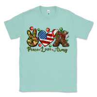 Seafoam peace love army christmas Classic Tee - NancyCooperArtShop
