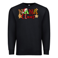 Black Nana Claus Christmas Lights And Gifts mother's day Premium Sweatshirt - HowdyJamesFarm