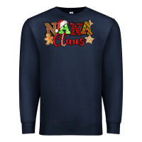 Navy Nana Claus Christmas Lights And Gifts mother's day Premium Sweatshirt - HowdyJamesFarm