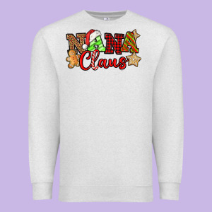 Nana Claus Christmas Lights And Gifts Mother's Day Premium Sweatshirt Designed By Howdyjamesfarm