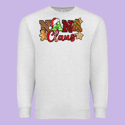 Nana Claus Christmas Lights And Gifts Mother's Day Premium Sweatshirt Designed By Howdyjamesfarm