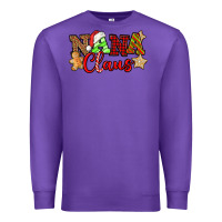 Purple Nana Claus Christmas Lights And Gifts mother's day Premium Sweatshirt - HowdyJamesFarm