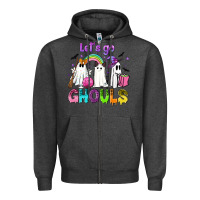 Charcoal Heather Let's go ghouls Zipper Hoodie - NancyCooperArtShop